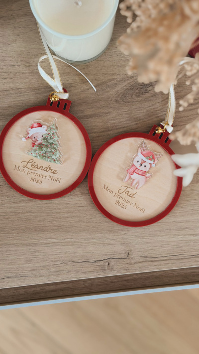 Personalized First Christmas Ornament – UV Printed Acrylic & Laser Cut-undefined