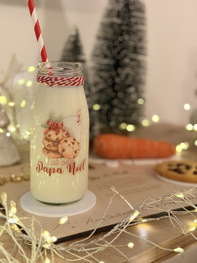 Milk for Santa – Personalized Glass Bottle with UV Printing-undefined
